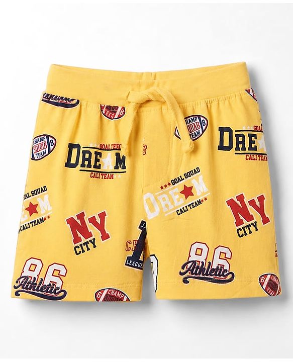 Babyhug Single Jersey Knit Mid Thigh Printed Shorts Pack of 3 - Multicolor