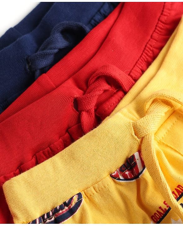 Babyhug Single Jersey Knit Mid Thigh Printed Shorts Pack of 3 - Multicolor