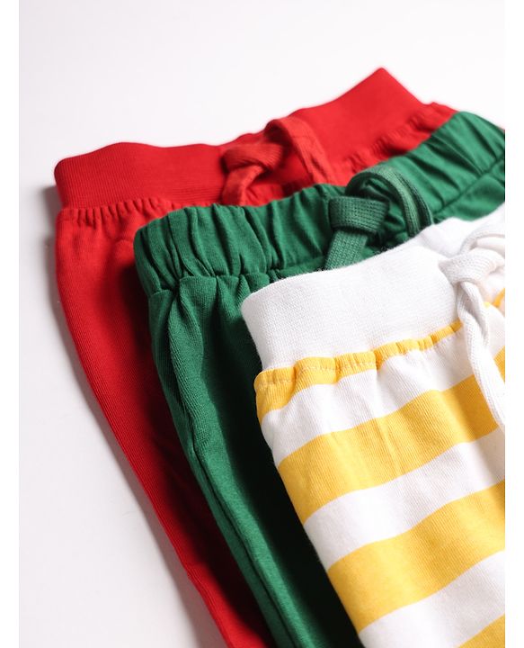 Babyhug Single Jersey Knit Mid Thigh Shorts with Animal Print Pack of 3 - Multicolor