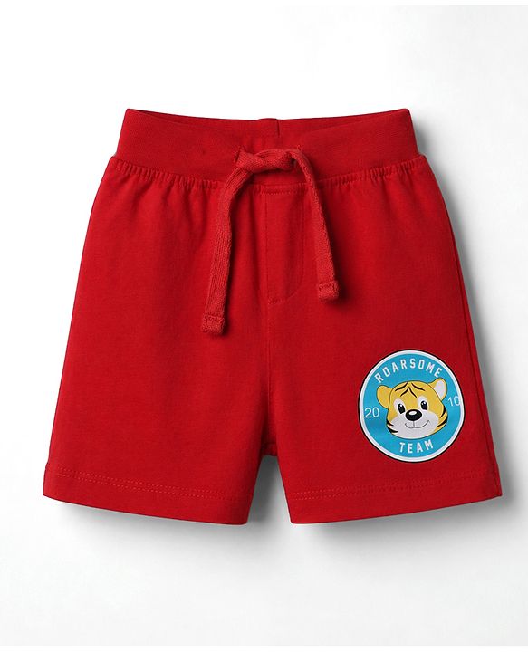 Babyhug Single Jersey Knit Mid Thigh Shorts with Animal Print Pack of 3 - Multicolor