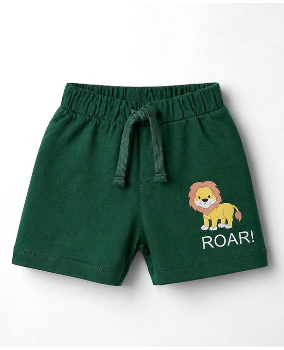 Babyhug Single Jersey Knit Mid Thigh Shorts with Animal Print Pack of 3 - Multicolor