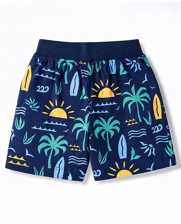 Babyhug Single Jersey Knit Mid Thigh Printed Shorts Pack of 3 - Multicolor