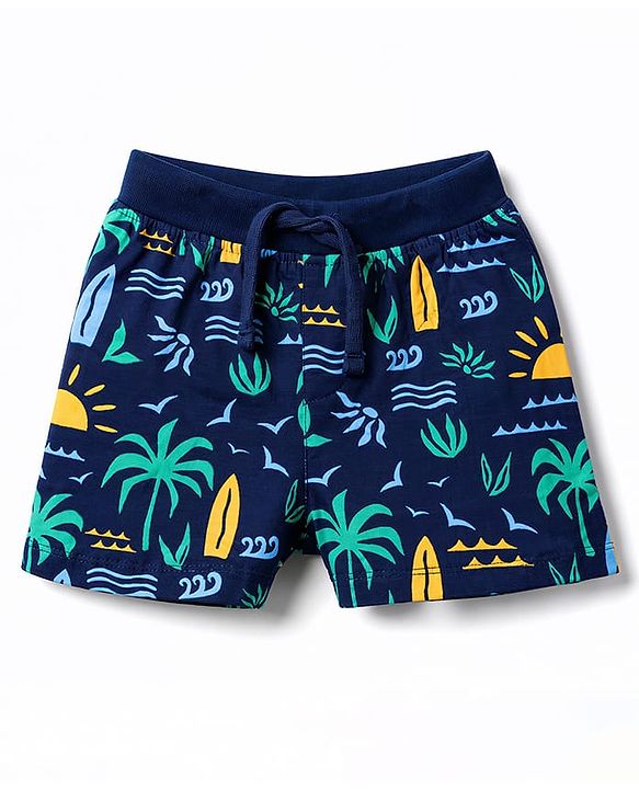 Babyhug Single Jersey Knit Mid Thigh Printed Shorts Pack of 3 - Multicolor