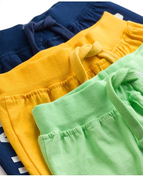 Babyhug Single Jersey Knit Mid Thigh Printed Shorts Pack of 3 - Multicolor
