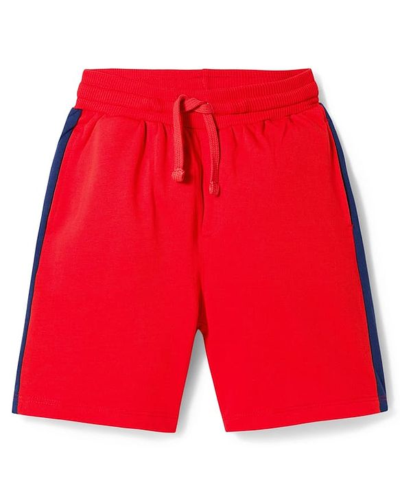 Pine Kids Single Jersey Knit Half Sleeves T-Shirt & Shorts Set with Unleash Your Potential Print & Tape Detailing - Red