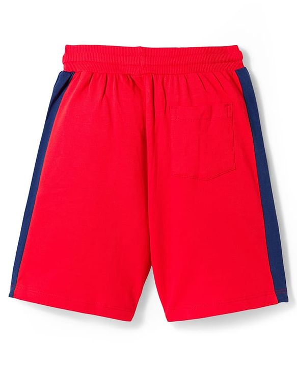 Pine Kids Single Jersey Knit Half Sleeves T-Shirt & Shorts Set with Unleash Your Potential Print & Tape Detailing - Red