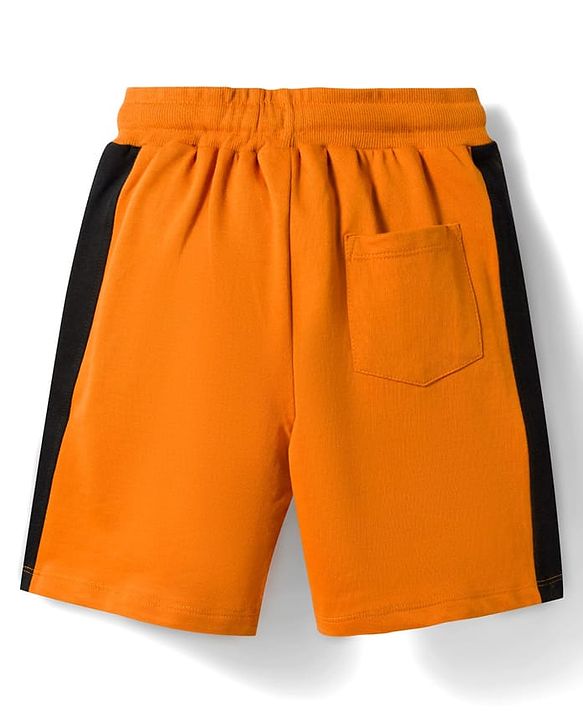 Pine Kids Single Jersey Knit Half Sleeves T-Shirt & Shorts Set with Text Print - Peach