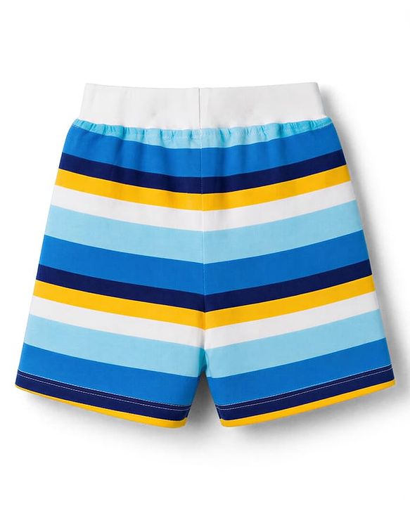 Babyhug Single Jersey Knit Mid Thigh Striped & Printed Shorts Pack of 3 - Multicolor