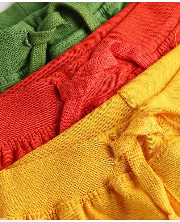Babyhug Single Jersey Knit Mid Thigh Solid Shorts Pack Of 3 - Multicolor