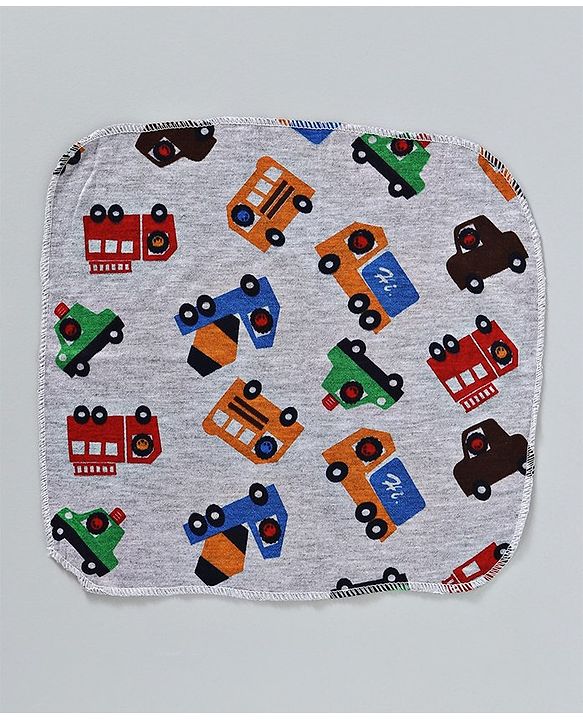 Babyhug Wash Clothes Plain & Printed Pack of 8 (Colour & Print May Vary)
