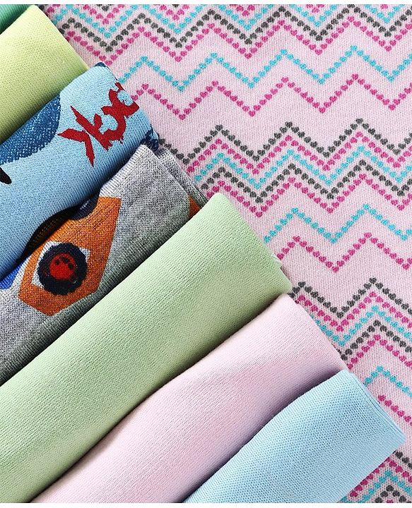 Babyhug Wash Clothes Plain & Printed Pack of 8 (Colour & Print May Vary)