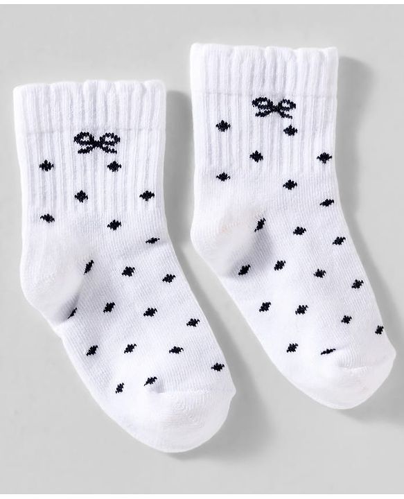 Cute Walk By Babyhug Knit Ankle Length Socks with Bow Design Pack of 3 - Red White & Pink