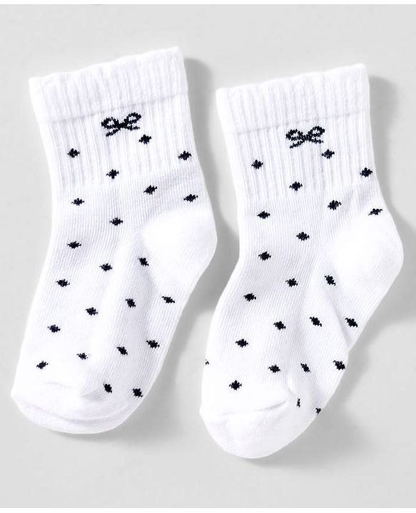 Cute Walk By Babyhug Knit Ankle Length Socks with Bow Design Pack of 3 - Red White & Pink
