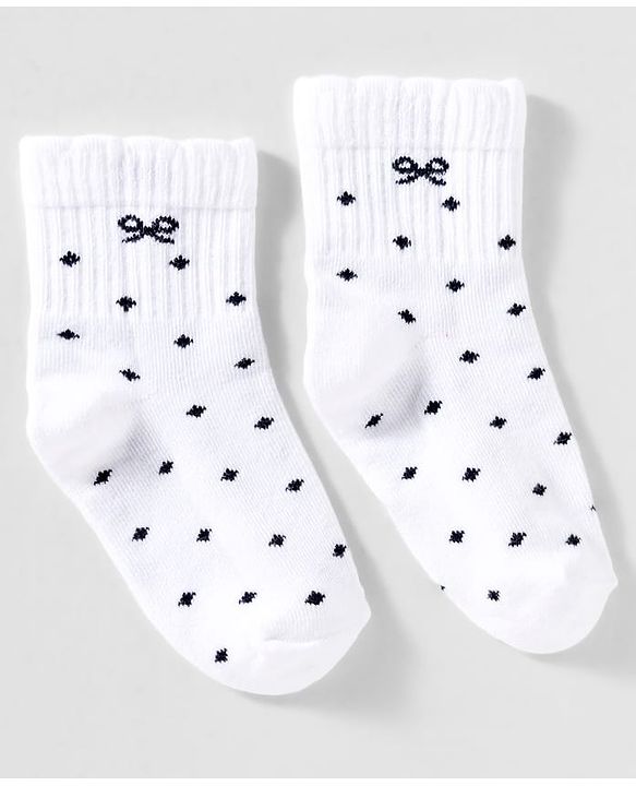 Cute Walk By Babyhug Knit Ankle Length Socks with Bow Design Pack of 3 - Red White & Pink