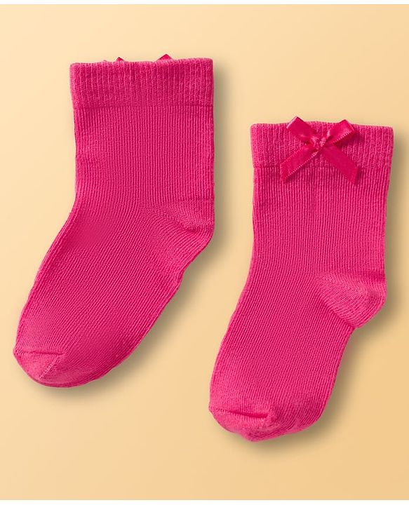 Cute Walk By Babyhug Ankle Length Solid Color Socks Pack of 3 - Multicolor