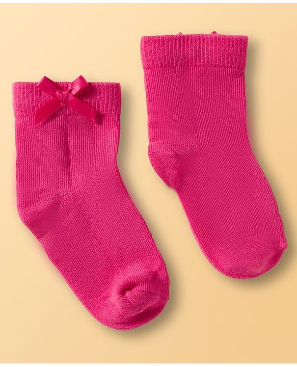 Cute Walk By Babyhug Ankle Length Solid Color Socks Pack of 3 - Multicolor