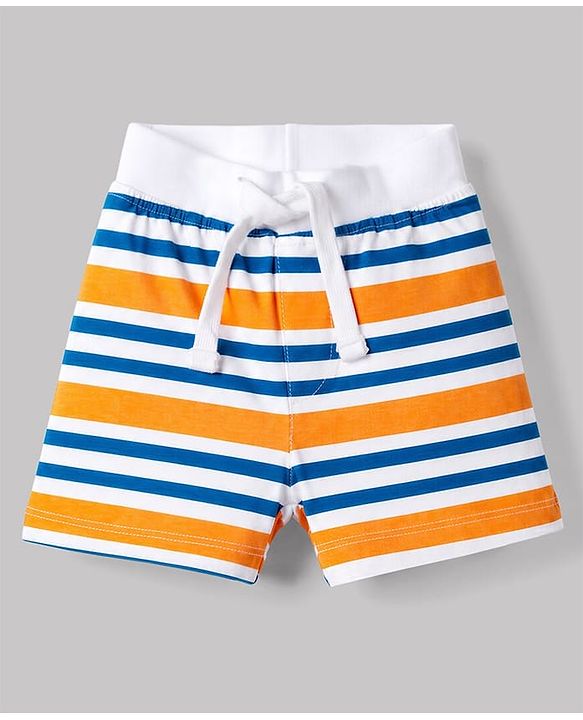 Babyhug Single Jersey Knit Mid Thigh Striped & Printed Shorts Pack of 3 - Multicolor