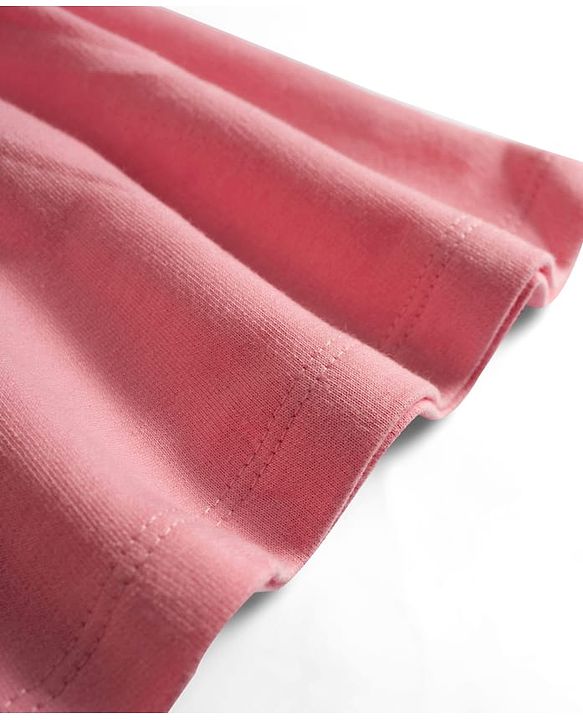 Babyhug Single Jersey Knit Frock & Half Sleeves Inner Tee With Bunny Embroidery - Pink