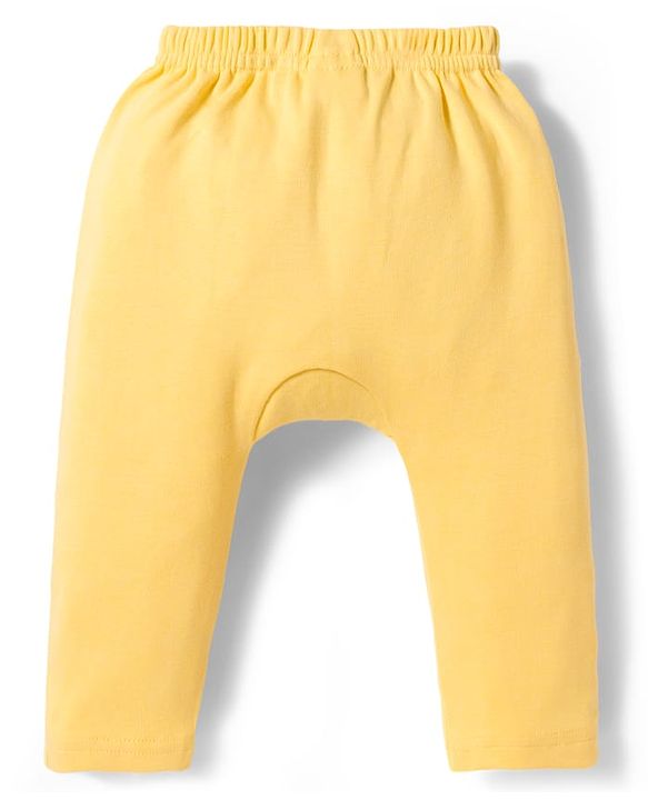 Babyhug Interlock Knit Full Length Diaper Leggings with Floral & Polka Dot Print Pack of 3 - Yellow Pink & Purple