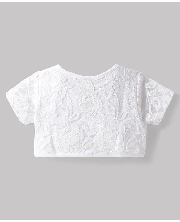 Babyhug Single Jersey Knit Frock & Half Sleeves Shrug With Floral Print - Purple & White