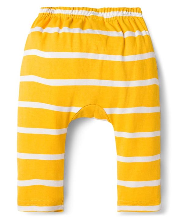 Babyhug Interlock Knit Full Length Diaper Leggings with Animal Print & Stripes Pack of 3 - Multicolor