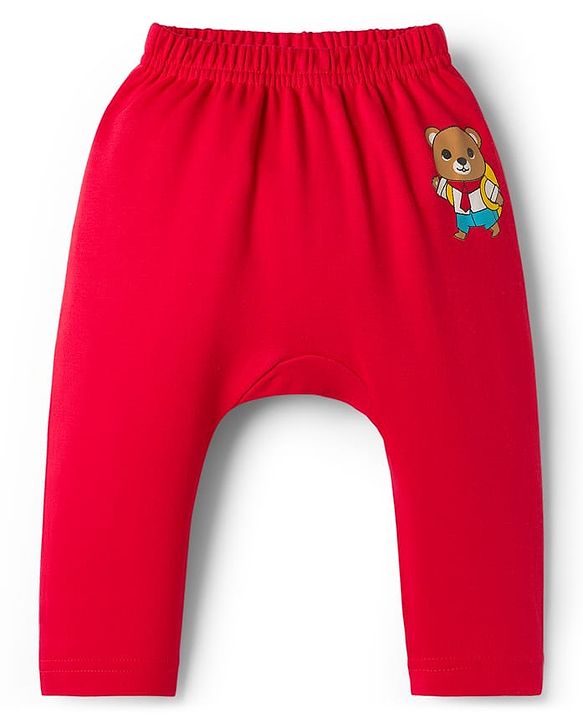 Babyhug Interlock Knit Full Length Diaper Leggings with Animal Print & Stripes Pack of 3 - Multicolor
