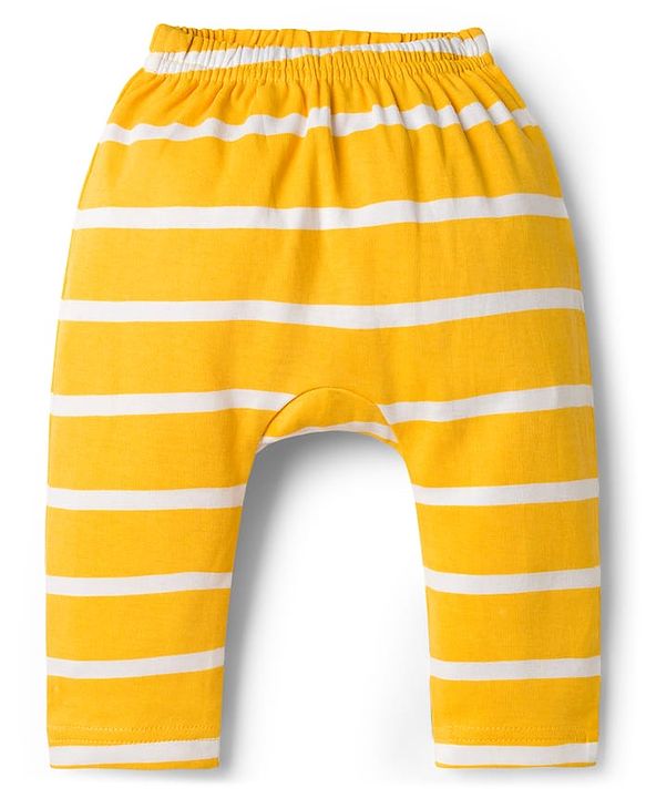 Babyhug Interlock Knit Full Length Diaper Leggings with Animal Print & Stripes Pack of 3 - Multicolor