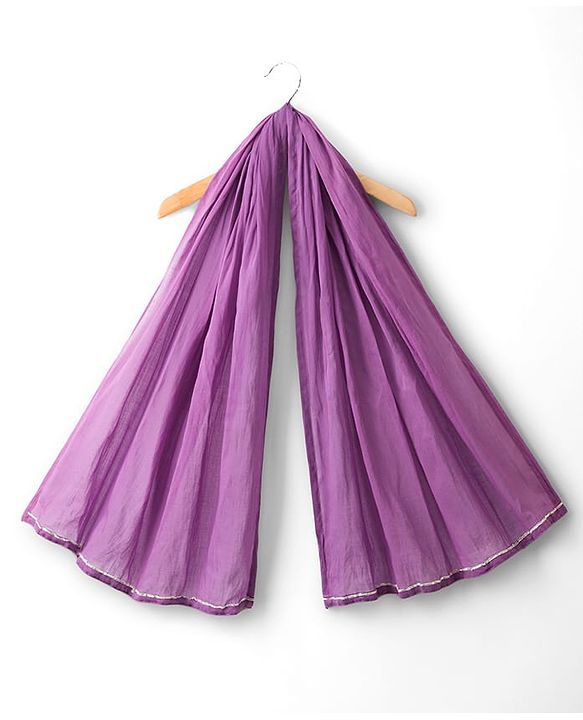 Babyhug Cotton Woven Sleeveless Cambric Printed Kurta & Gharara Set with Dupatta - Purple