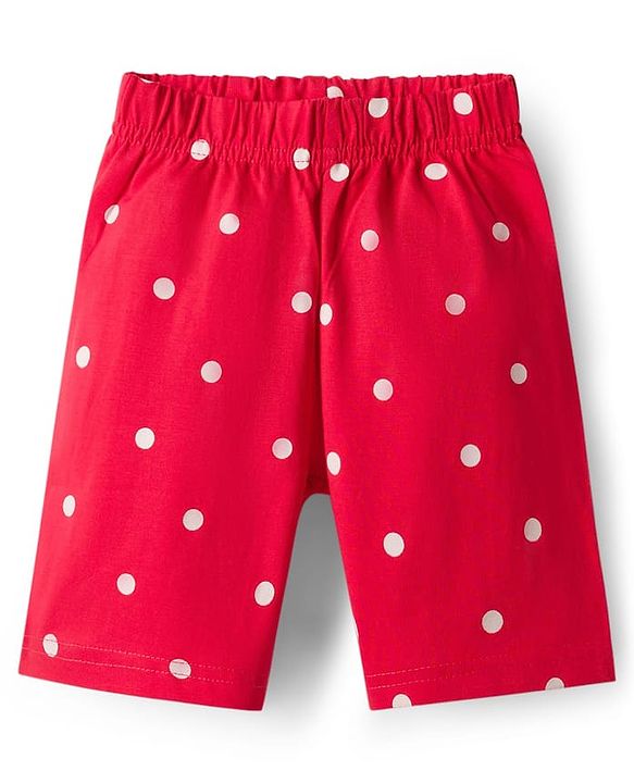 Babyhug Disney Single Jersey Knit Half Sleeves Shorts Night Suit With Chip N Dale Graphics - Red