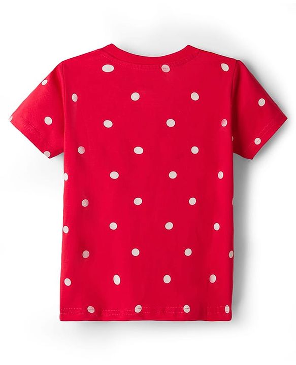 Babyhug Disney Single Jersey Knit Half Sleeves Shorts Night Suit With Chip N Dale Graphics - Red