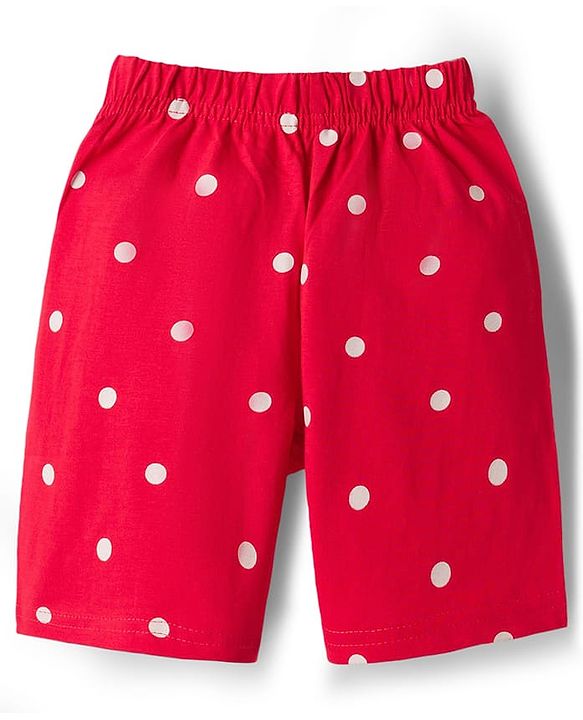 Babyhug Disney Single Jersey Knit Half Sleeves Shorts Night Suit With Chip N Dale Graphics - Red