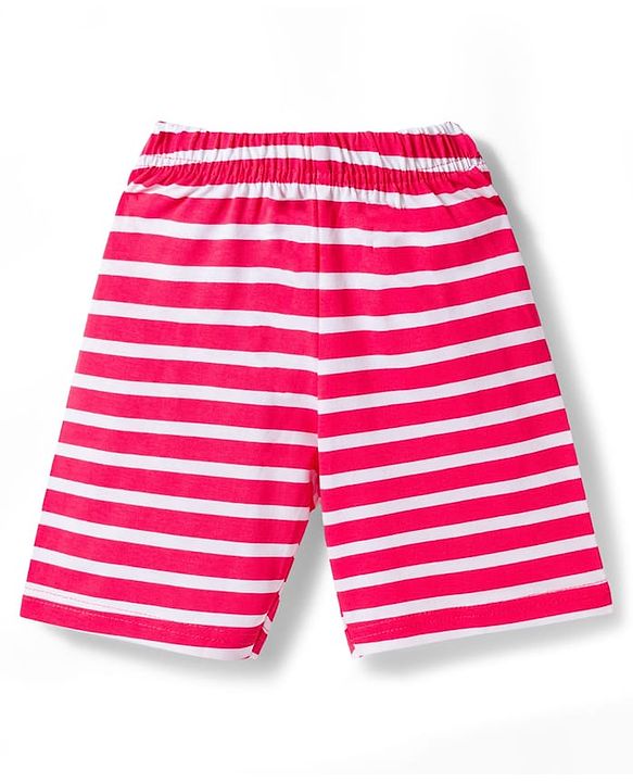 Babyhug Disney Single Jersey Knit Half Sleeves T-Shirts & Shorts Night Suit with Winnie & Friends Graphics Pack of 2 - Red & Orange