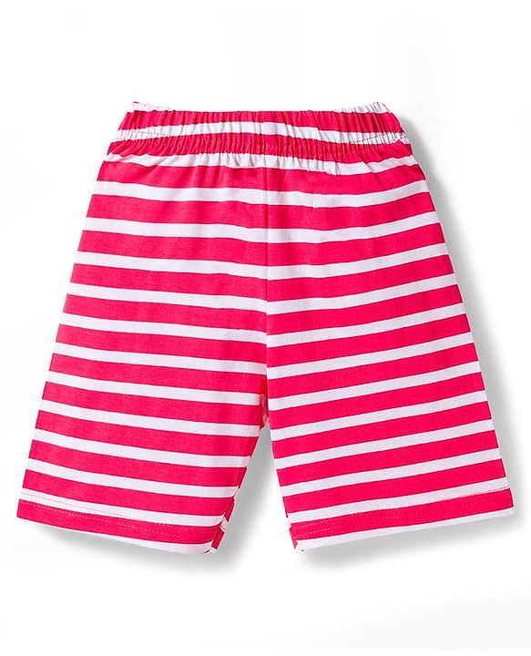 Babyhug Disney Single Jersey Knit Half Sleeves T-Shirts & Shorts Night Suit with Winnie & Friends Graphics Pack of 2 - Red & Orange