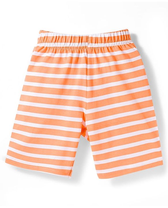 Babyhug Disney Single Jersey Knit Half Sleeves T-Shirts & Shorts Night Suit with Winnie & Friends Graphics Pack of 2 - Red & Orange