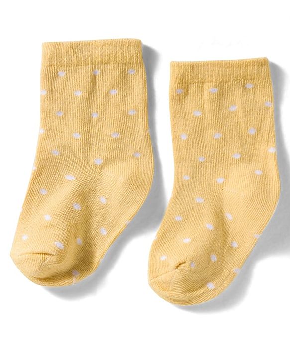 Cute Walk By Babyhug Knit Ankle Length Antibacterial Socks with Polka Dot Design Pack of 3 - Yellow Pink & Purple
