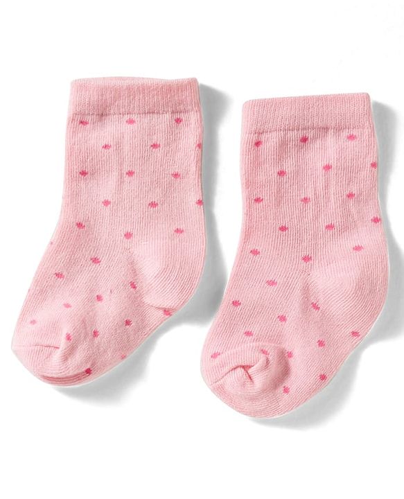 Cute Walk By Babyhug Knit Ankle Length Antibacterial Socks with Polka Dot Design Pack of 3 - Yellow Pink & Purple