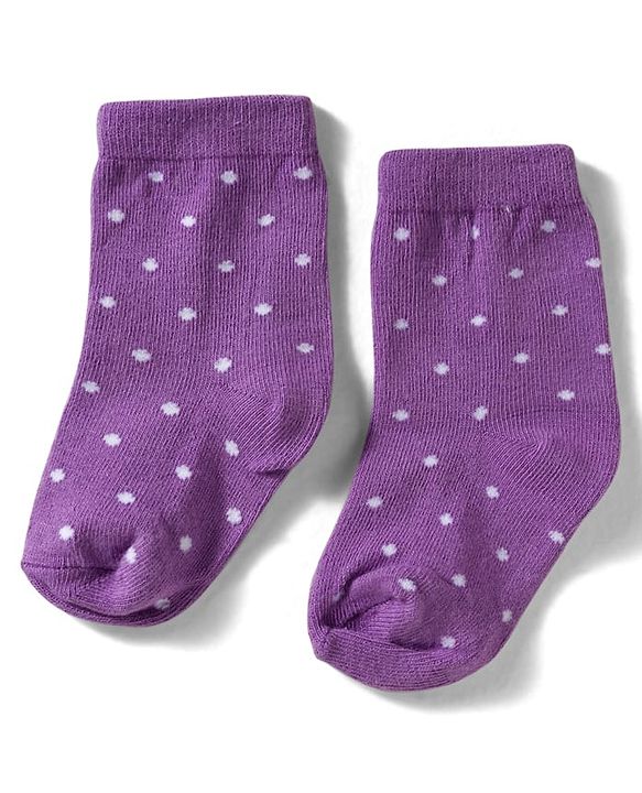 Cute Walk By Babyhug Knit Ankle Length Antibacterial Socks with Polka Dot Design Pack of 3 - Yellow Pink & Purple