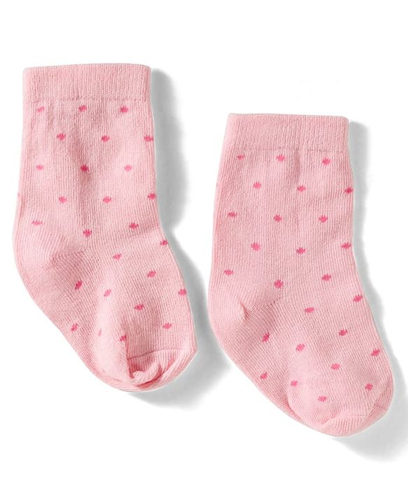 Cute Walk By Babyhug Knit Ankle Length Antibacterial Socks with Polka Dot Design Pack of 3 - Yellow Pink & Purple