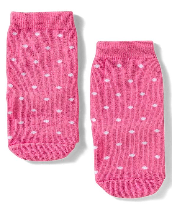 Cute Walk By Babyhug Knit Ankle Length Antibacterial Socks with Tropical & Polka Dot Design Pack of 3 - Navy Blue Yellow & Pink