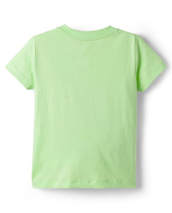 Babyhug Disney Single Jersey Knit Half Sleeves Short Night Suit With Disney Princess Else & Anna Graphics - Lime Green