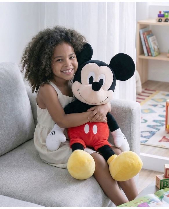 Babyhug Disney Mickey Mouse Soft Toy 50 cm| Premium Plush Stuffed Toy Super Soft & Washable Perfect for Cuddle & Gifting Imaginative Play Sleep Companion for Kids BIS Certified| Home & Car Décor