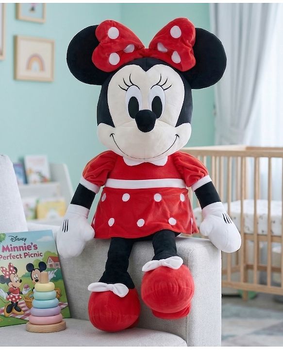 Babyhug Disney Minnie Mouse Soft Toy 50 cm Premium Plush Stuffed Toy Super Soft & Washable Perfect for Cuddle & Gifting Imaginative Play Sleep Companion for Kids BIS Certified Home & Car Décor