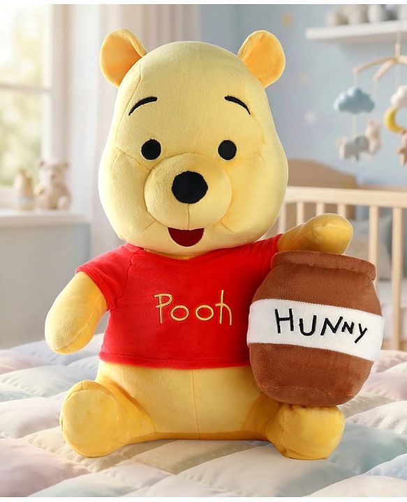 Babyhug Disney Winnie the Pooh Soft Toy 35 cm Premium Plush Stuffed Cuddly Toy Super Soft & Washable Perfect for Gifting, Imaginative Play & Emotional Development BIS Certified Home & Car Decor