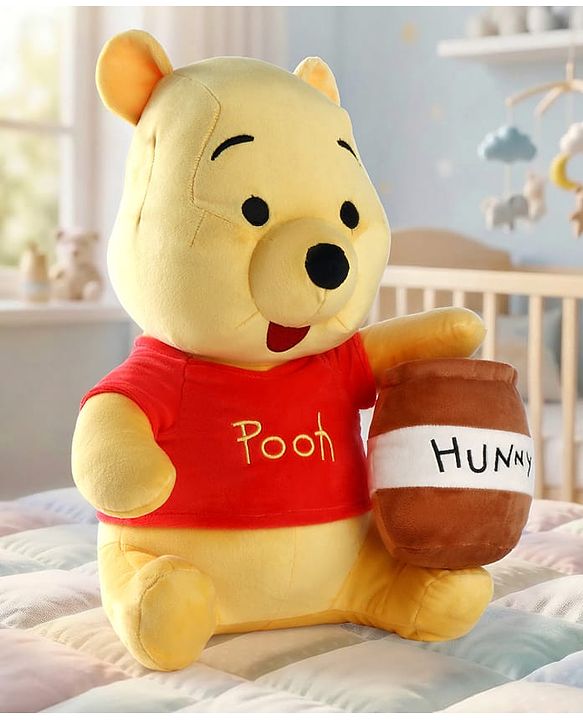 Babyhug Disney Winnie the Pooh Soft Toy 35 cm Premium Plush Stuffed Cuddly Toy Super Soft & Washable Perfect for Gifting, Imaginative Play & Emotional Development BIS Certified Home & Car Decor