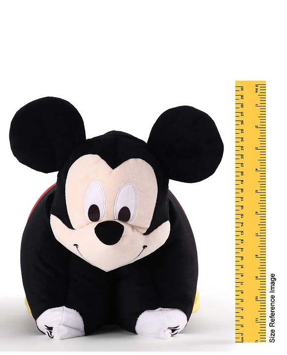 Babyhug Disney Mickey Mouse Convertible Plush Pillow| 2-in-1 Foldable Soft Toy & Cushion| Ultra-Soft Cuddle Buddy for Sleep & Play| Travel Friendly| Kids Nursery  & Car Decor| 0+ Months| BIS Certified