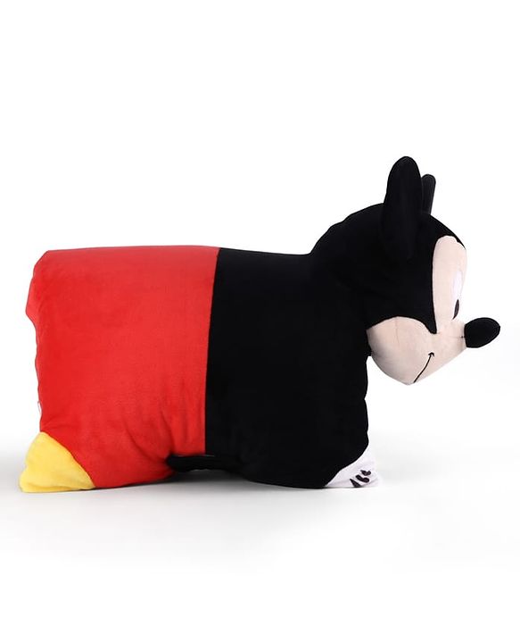 Babyhug Disney Mickey Mouse Convertible Plush Pillow| 2-in-1 Foldable Soft Toy & Cushion| Ultra-Soft Cuddle Buddy for Sleep & Play| Travel Friendly| Kids Nursery  & Car Decor| 0+ Months| BIS Certified