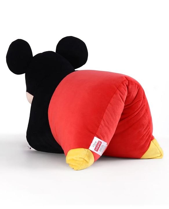Babyhug Disney Mickey Mouse Convertible Plush Pillow| 2-in-1 Foldable Soft Toy & Cushion| Ultra-Soft Cuddle Buddy for Sleep & Play| Travel Friendly| Kids Nursery  & Car Decor| 0+ Months| BIS Certified
