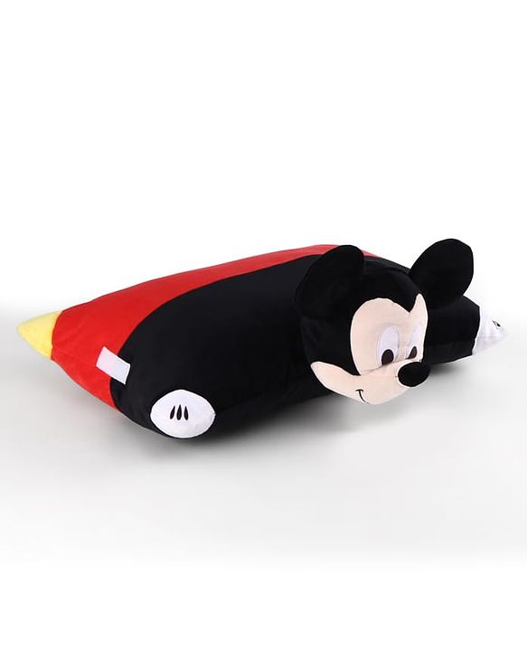 Babyhug Disney Mickey Mouse Convertible Plush Pillow| 2-in-1 Foldable Soft Toy & Cushion| Ultra-Soft Cuddle Buddy for Sleep & Play| Travel Friendly| Kids Nursery  & Car Decor| 0+ Months| BIS Certified