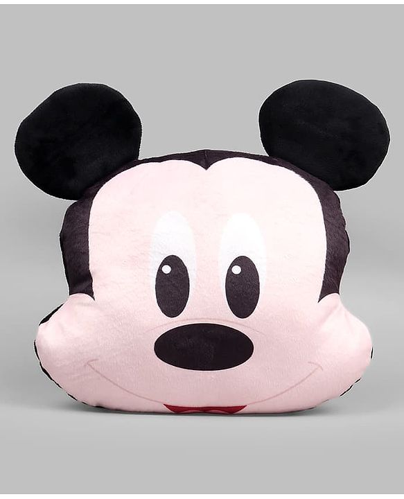 Babyhug Disney Mickey Mouse Shape Pillow - 14 Inch| Soft & Comfortable Kids Cushion| Cute Cartoon Character Design| Decorative Pillow for Kids Room| Lightweight & Travel Friendly| Sleeping Pillow
