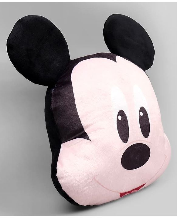 Babyhug Disney Mickey Mouse Shape Pillow - 14 Inch| Soft & Comfortable Kids Cushion| Cute Cartoon Character Design| Decorative Pillow for Kids Room| Lightweight & Travel Friendly| Sleeping Pillow